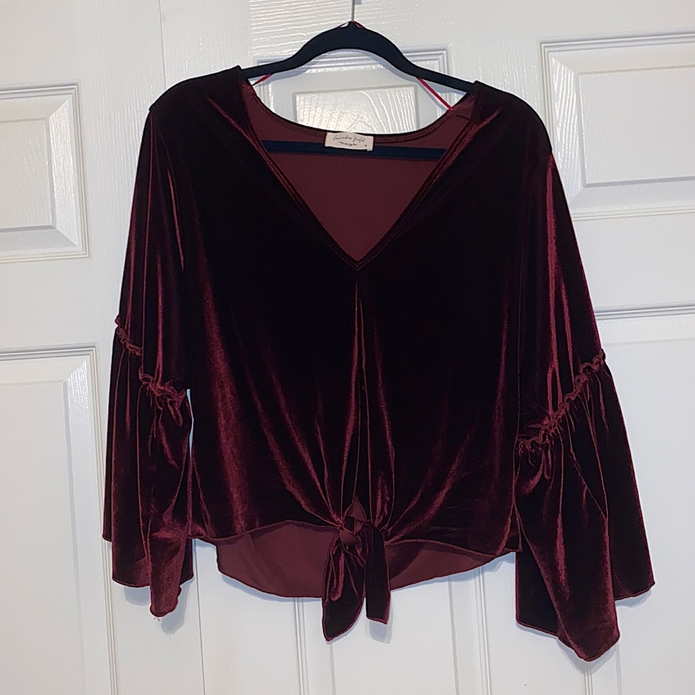 Maroon velvet blouse